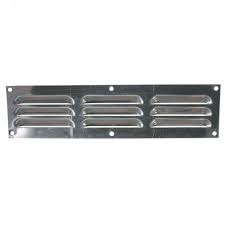 HOODED louvre ventilation grille in Polished Stainless Steel (7-30062)