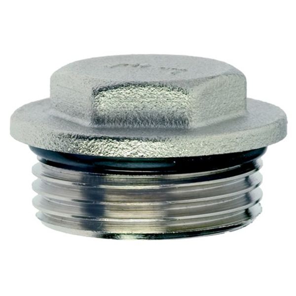 AQUAFAX Nickel Plated Brass Flanged Plug 1-1/4"