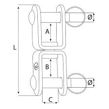PRO-BOAT Standard Stainless Steel Fork-Fork Swivels 6mm