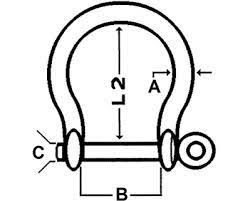 Talamex Bow Shackle 8mm Short Eye Bolt (08.558.008)