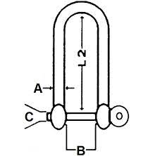TALAMEX D Shackle Long 6mm Eye Bolt (08.557.006)