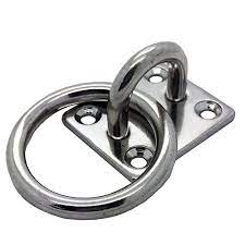 TALAMEX 10mm Stainless Steel Mooring Ring on Square Deck Plate (73.238.010)
