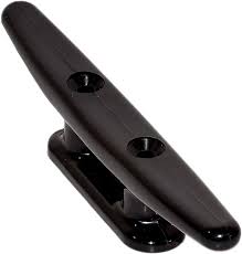 Nylon 6cm White/Black Open Base Dock Cleat with Screws