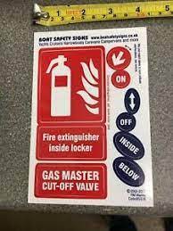 Boat Safety Sign Sticker Set-Fire Extinguisher