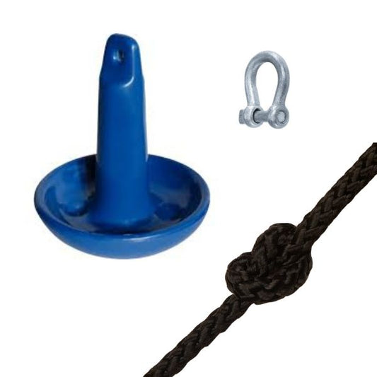 3.6KG mushroom anchor, bow shackle & rope kit