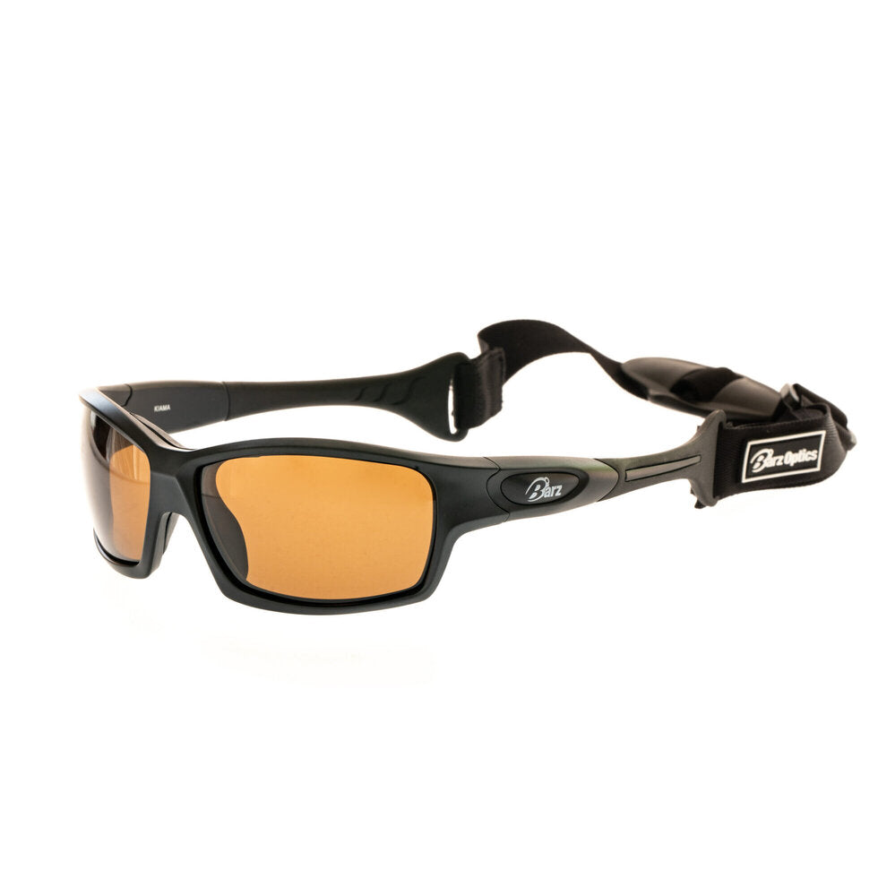 BARZ Optics - Kiama Floating Polarised Sunglass Goggle - Matt Black/Amber