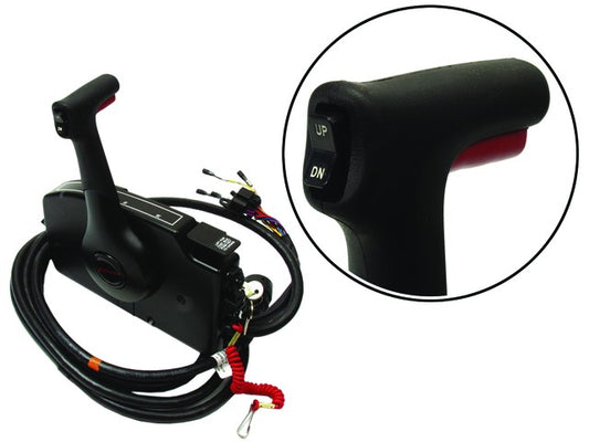 Boat Motor Side Mount Remote Control Box with 14 Pin for Mercury Outboard Engine 14Pin,  Right Hand.