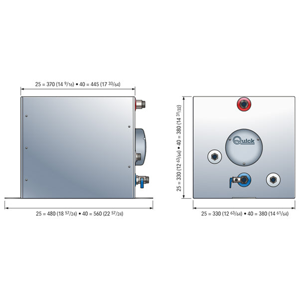 25 litres -500W - Square shape - with heat exchanger
