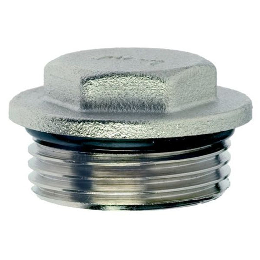 AQUAFAX Nickel Plated Brass Flanged Plug 1-1/4"