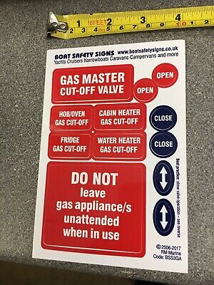 Boat Safety Sign Stickers - Gas