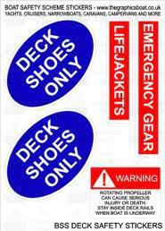 Boat Safety Sign Sticker Set