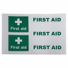 Boat Safety Sign Sticker Set - First Aid