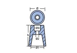 TECNOSEAL Magnesium Anode for Beneteau/Radice Conical Prop Nut End