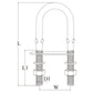 Talamex U Bolt with Single Base M6 (53943)