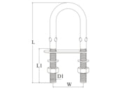 TALAMEX U Bolt with Single Base M8 (53948)