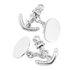 HERSEY & Son Hallmarked Sterling Silver Anchor Cuff Links