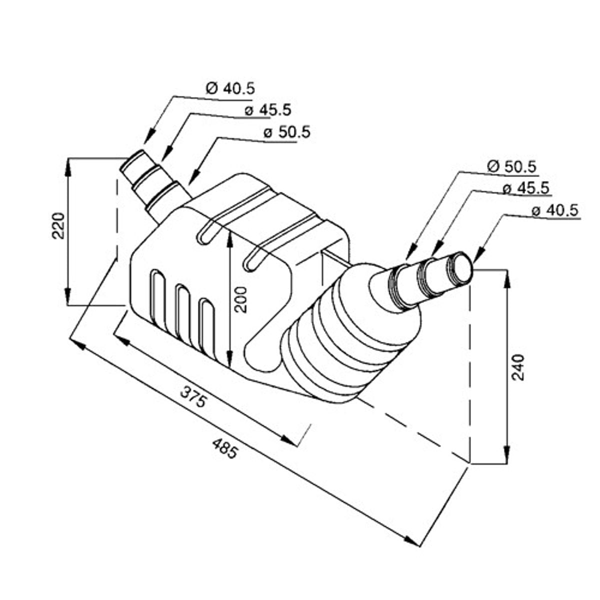 Plastic Waterlock Silencer 40/45/50mm Hose