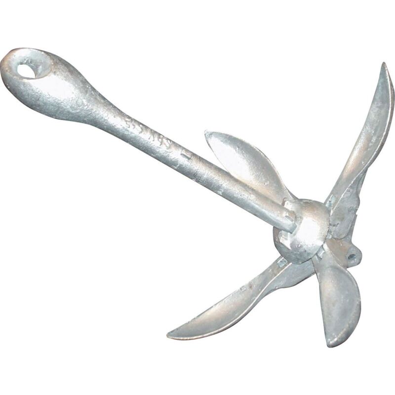 Folding Grapnel Anchor with Spoon Flukes