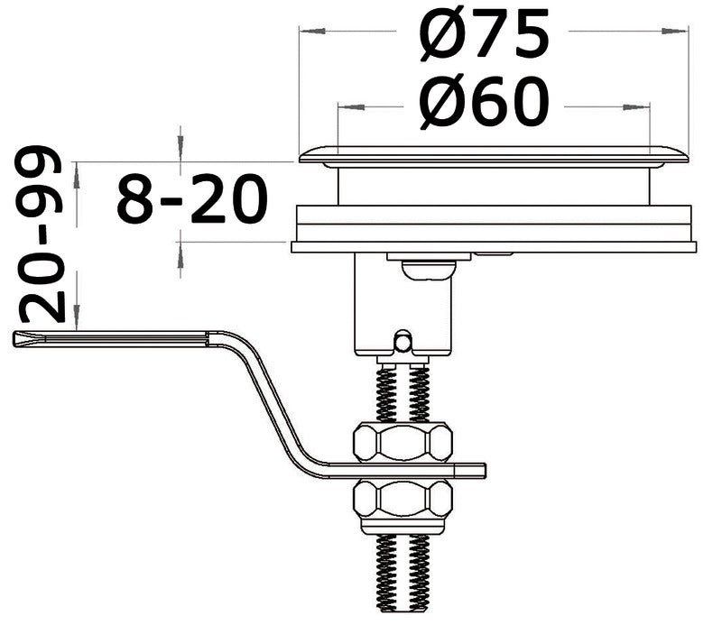 OSCULATI CAM Latch flush latch w/lock