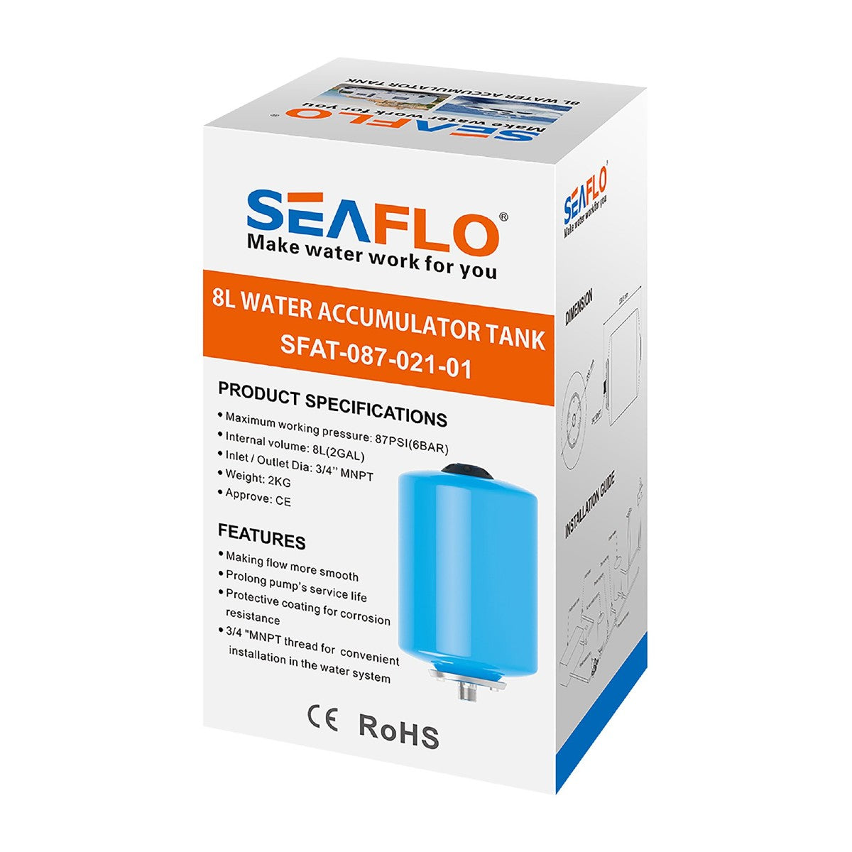 SEAFLO Water Accumulator Tank 8 L