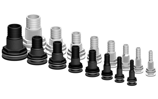 TruDesign Domed Skin Fitting with Hose Tail