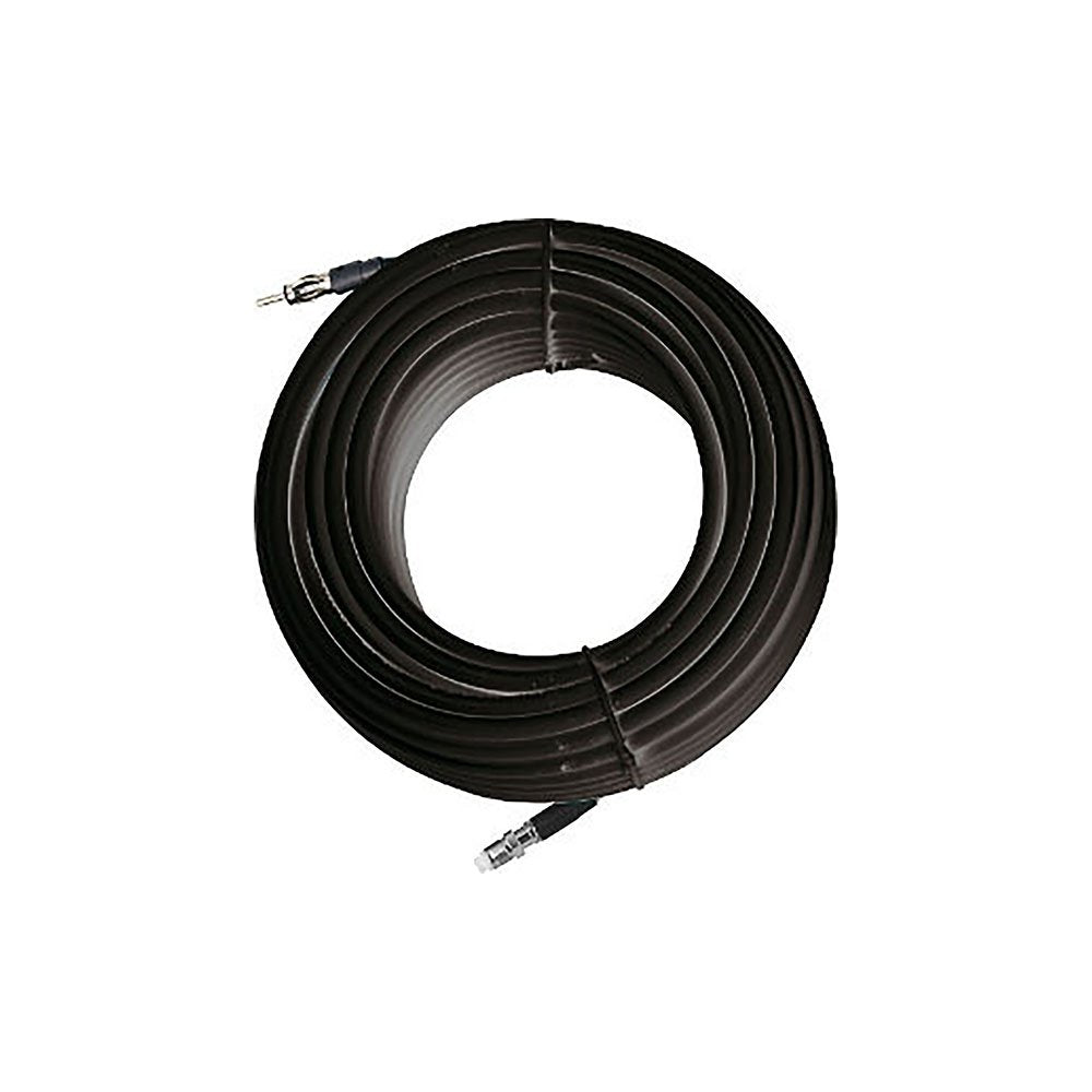 RG62 Low Loss Steel Coaxial Cable - 93 Ohm - 6M (20') - Roll - Black - Pre-Installed Fme Connection.