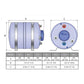 Quick Nautic 40 Litre Water Heater with Exchanger: 500W 220V.