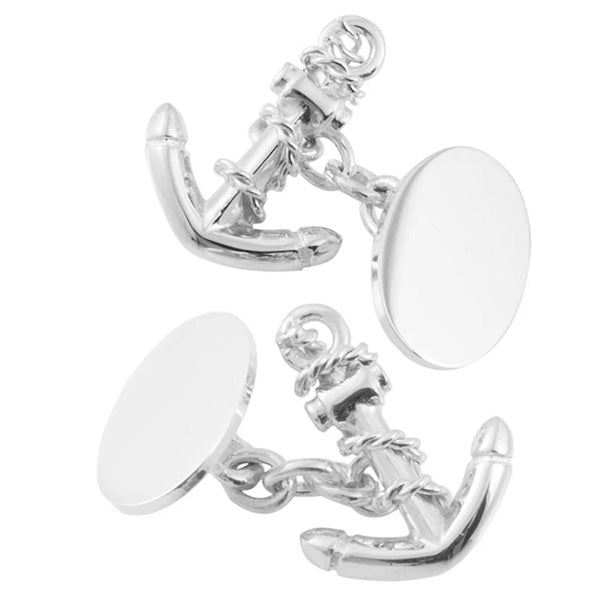 HERSEY & Son Hallmarked Sterling Silver Anchor Cuff Links