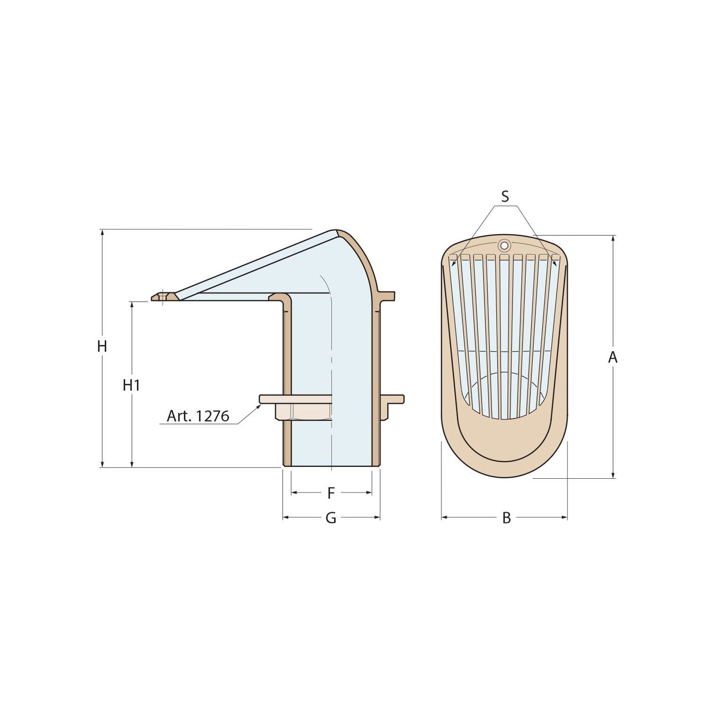 GUIDI Bronze Grated Water Intake in 2000 in Series 1/2 in