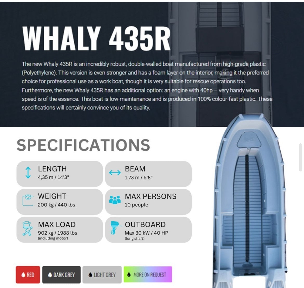 Whaly 435R (Pro) Work Boat