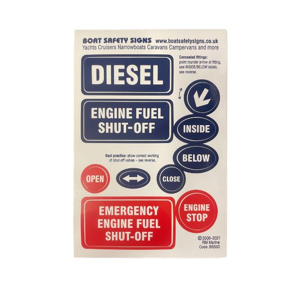 Boat Safety Signs - Engine Fuels Diesel