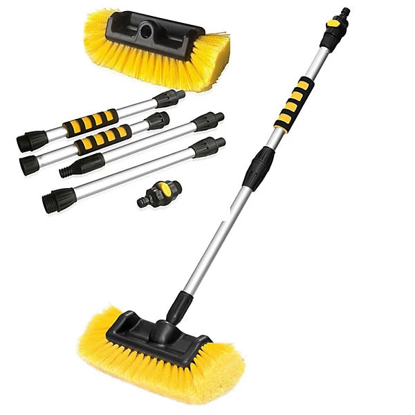 Water-fed car/boat cleaning brush
