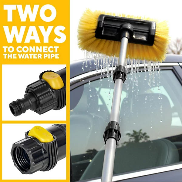 Water-fed car/boat cleaning brush