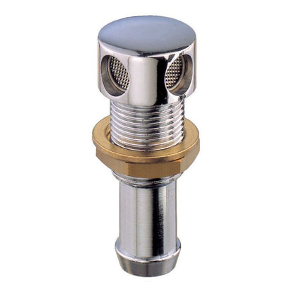 GUIDI Chrome-Plated Brass Straight Gas Tank Vent - 16 mm