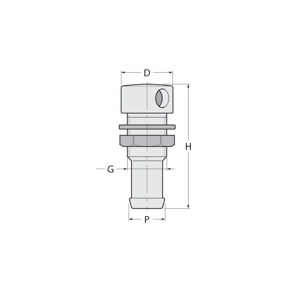 GUIDI Chrome-Plated Brass Straight Gas Tank Vent - 16 mm