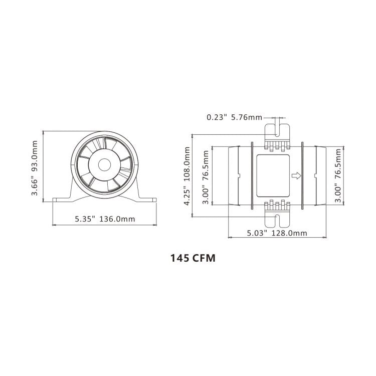 SEAFLO In-Line Blowers - 03 Series (3 in ) - 12V